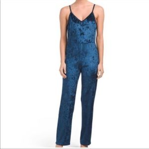 Co&Co Blue Velour Jumpsuit